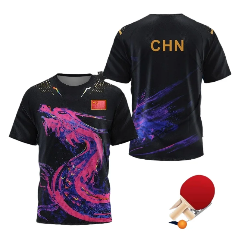 Badminton Wallpaper - Maglietta Grafica Dragon Table Tennis per